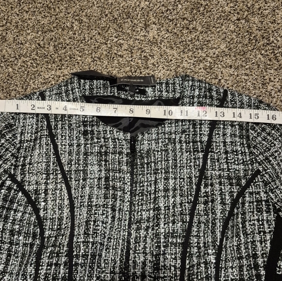 NWT $128 Express Womens Large Sparkle Long Sleeve Jacket with Zipper closure - Picture 13 of 16